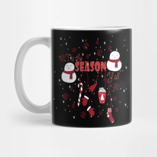 Tis the Season New Year Snowman tree Vibes coffee Love Cute Holiday Gift Mug